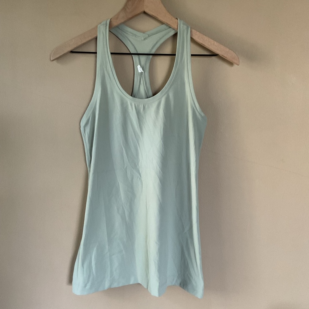 Lululemon Cool Racerback Tank Nulu In Silver Blue Size 8 - Picture 2 of 6